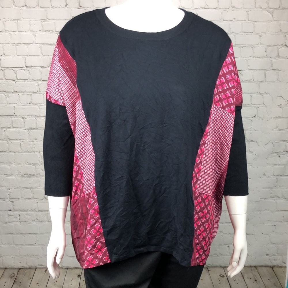 Alfani Patchwork Poncho Sweater Plus Size 2X - Picture 2 of 5